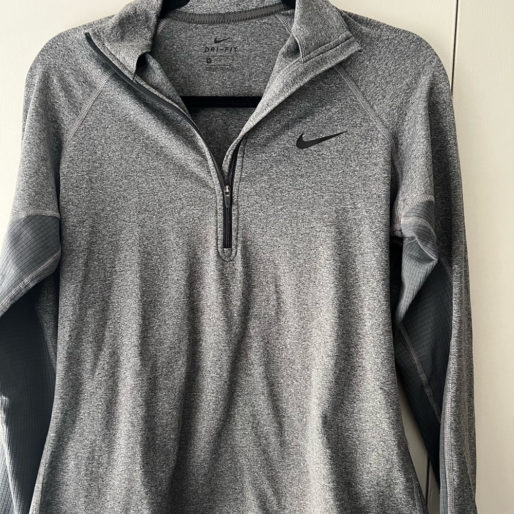 Nike Heather Gray Quarter-Zip Top